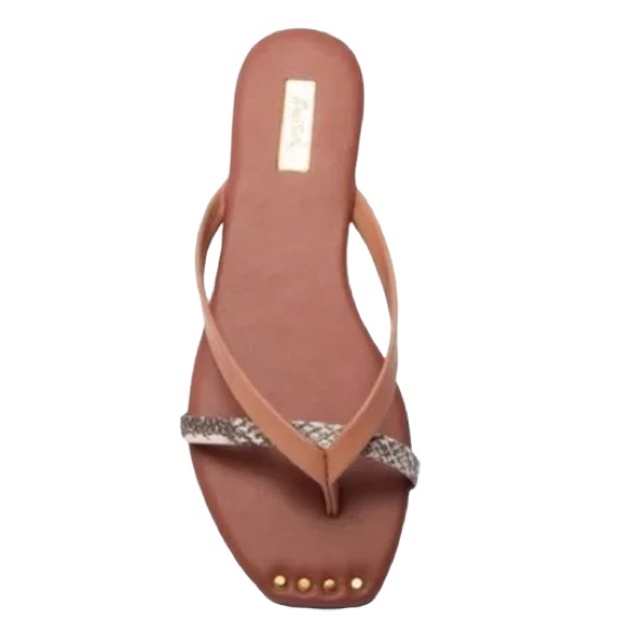 Strappy Sandals Snake Print Beige - Picture 1 of 4